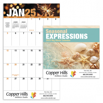 Seasonal Expressions Large Block Wall Calendar - Stapled